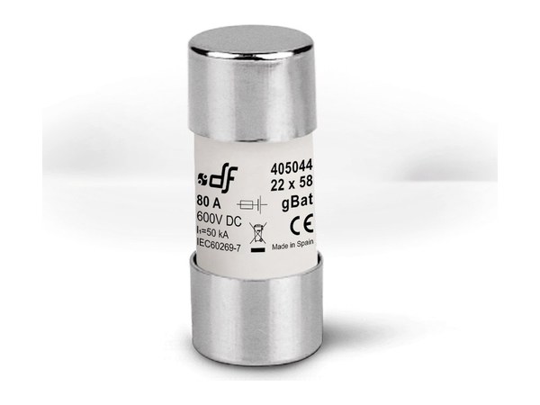 Fusible cylindrique DF Electric gBAT 22x58 600 V DC 80 A