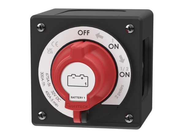 Coupe-batterie Uniteck UNIBATSWITCH 300&nbsp;A pour installation 12 et 24&nbsp;V
