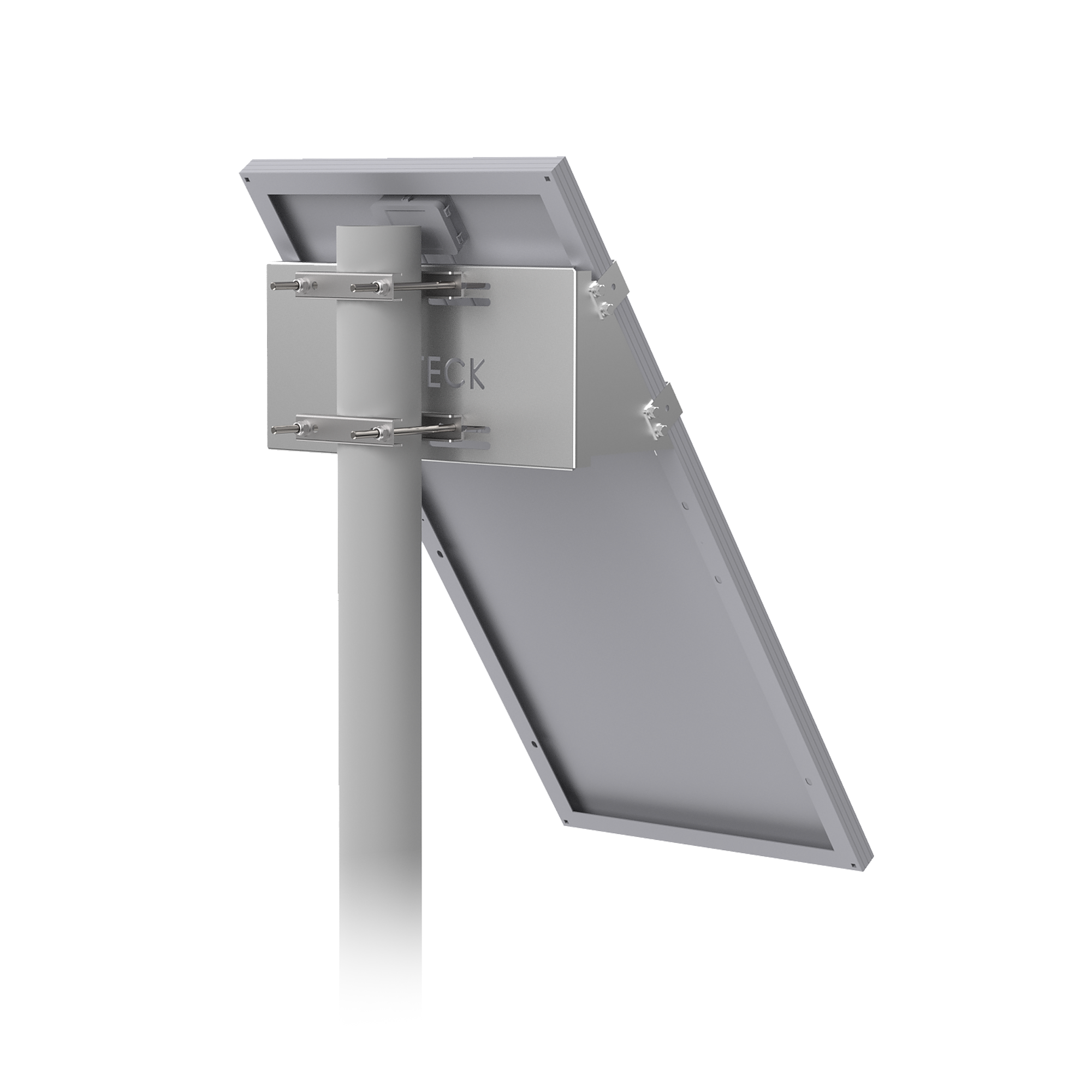 EnerMoov - Support solaire fixe UNIFIX SF Uniteck sur mât de signalisation, aluminium et visserie inox, inclinaison fixe 35°