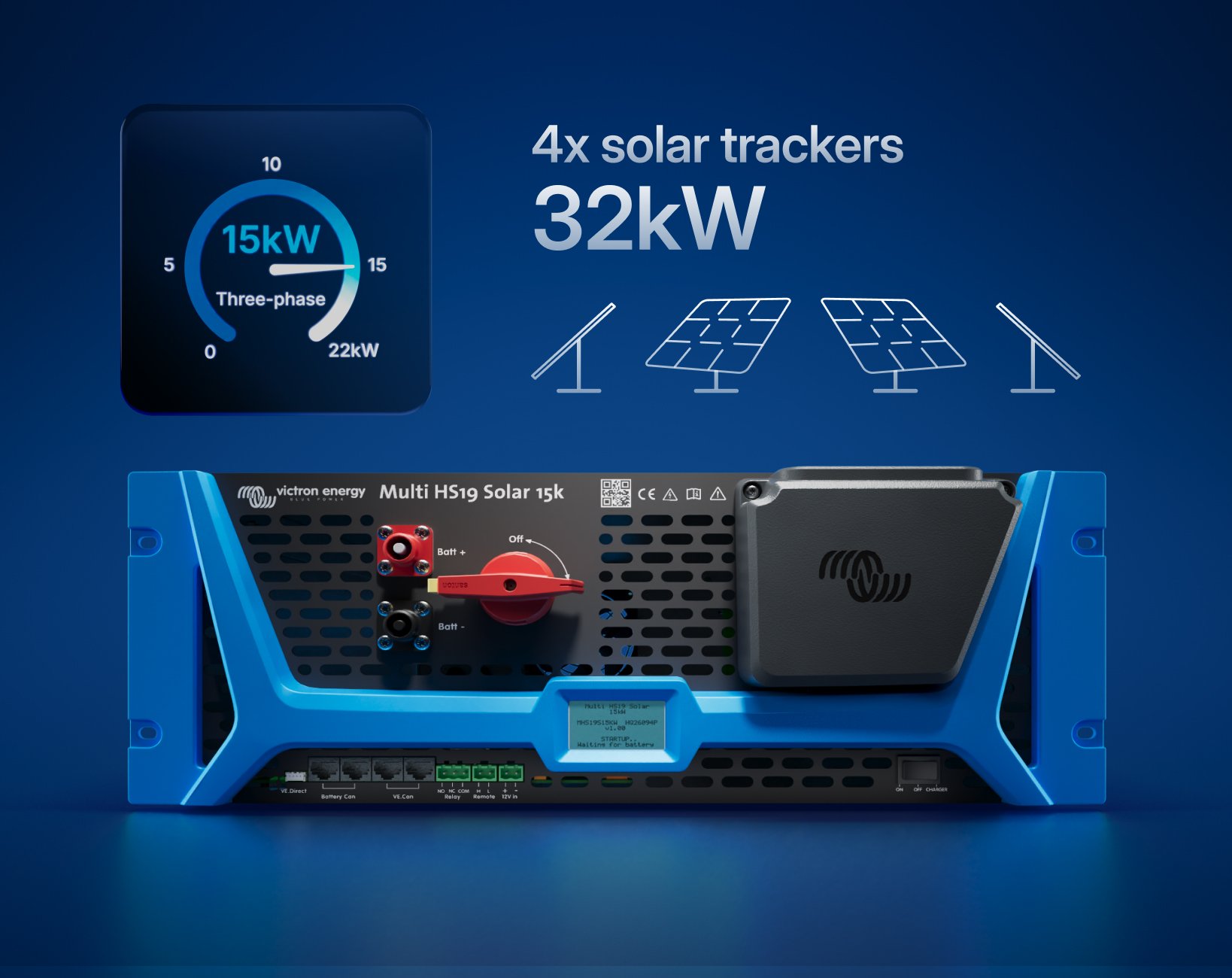 EnerMoov - Victron Multi HS19 Solar prêt pour rack batterie haute tension 650 à 1000 V, connexion CAN-bus dédiée